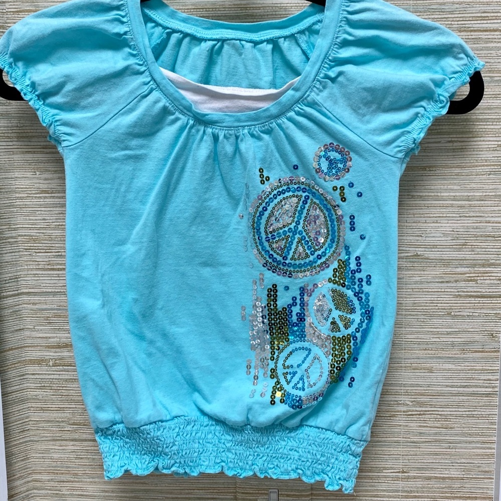 3/$12 SALE Sequined Peace Top